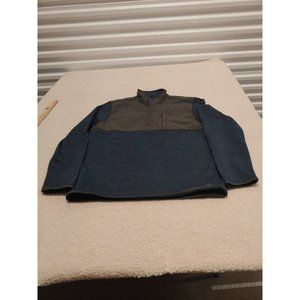 G H Bass 1/4 Zip Mens Large Long Sleeve‎ Pocket Blue green